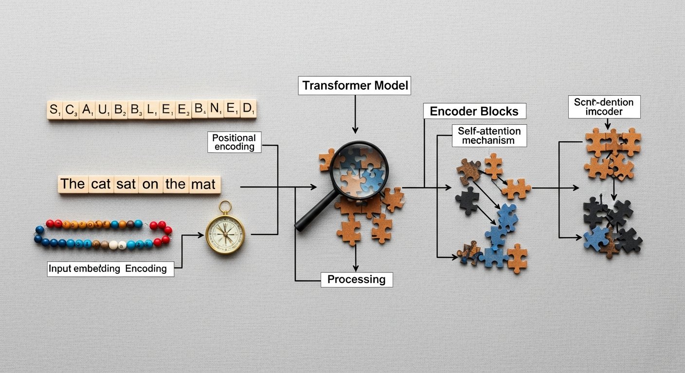 Illustration of transformer model architecture for AI and the future of work