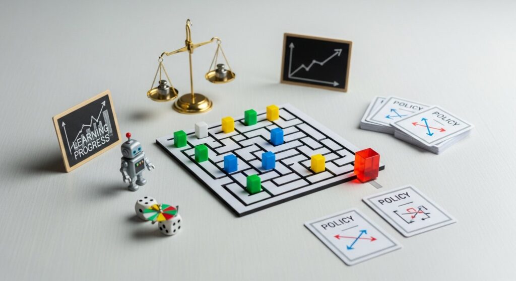 Illustration of reinforcement learning for AI and the future of work