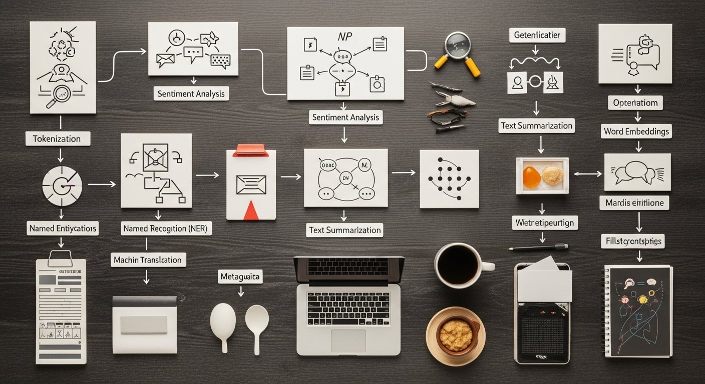 Featured illustration of Natural Language Processing (NLP): AI analyzing human language for technology and future of work